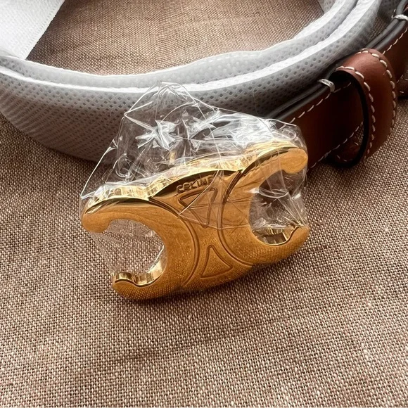 Celine Triomphe Medium Calfskin Leather Belt 85 - Picture 7 of 16